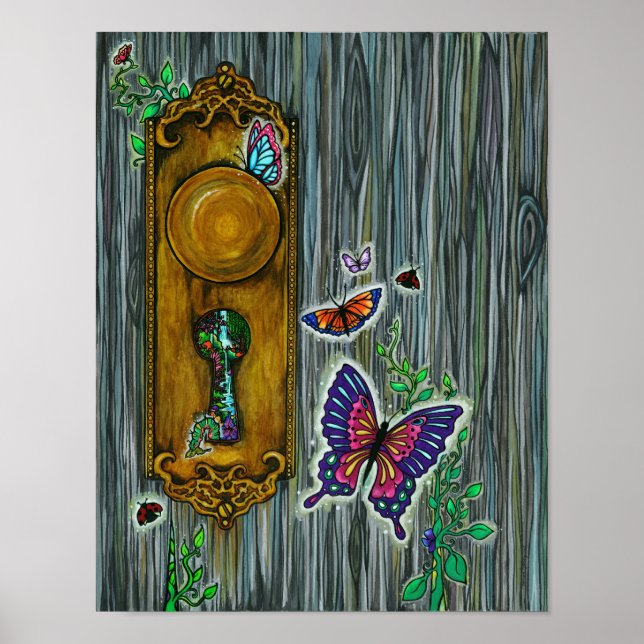 Poster "Porte du Rêveur" Imaginaire papillon (Devant)