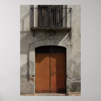 Poster Porte et Balcon - Architecture italienne rustique