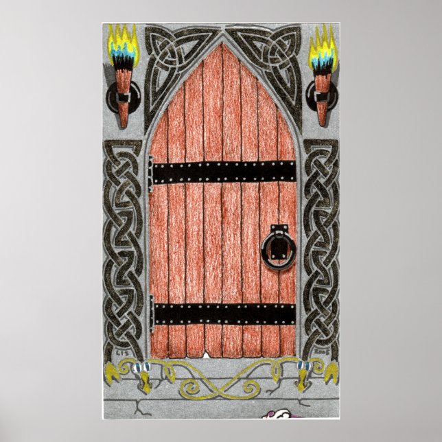Poster Porte gothique (couleur) imprimé (Devant)