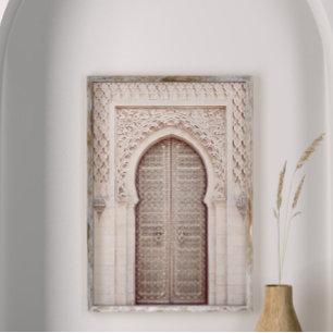 Poster Porte marocaine en terre cuite rose