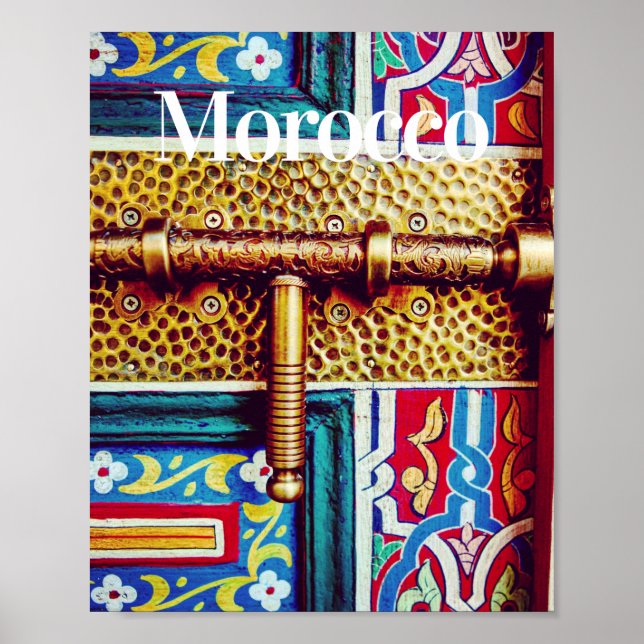 Poster Porte marocaine | Retro Style Maroc Photographie (Devant)
