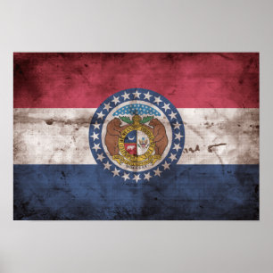 Poster Porté Missouri Drapeau ;
