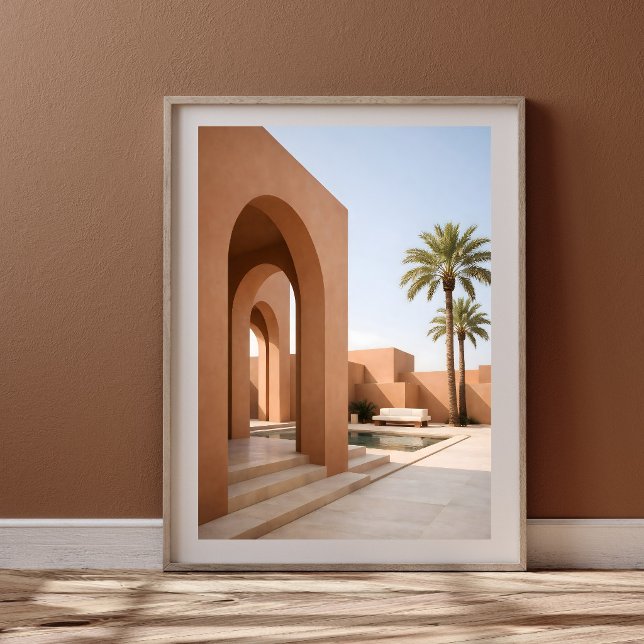 Poster Porte monumentale marocaine moderne avec palmiers (Créateur téléchargé)