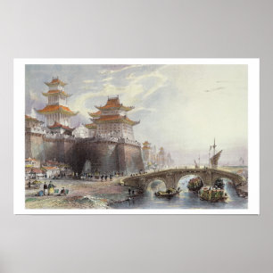 Poster Porte occidentale de Pékin, c.1850 (litho de