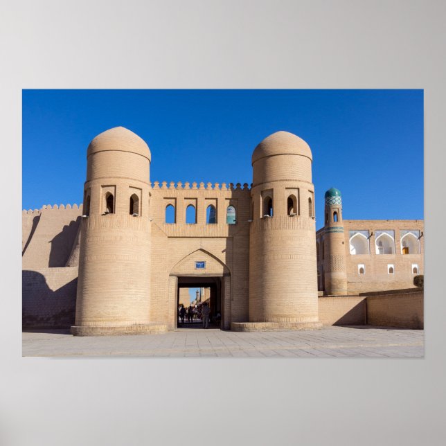 Poster Porte Ouest à deux tours - Khiva, Ouzbékistan (Devant)