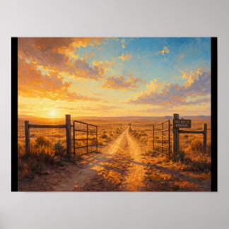 Poster Porte ouverte menant nulle part