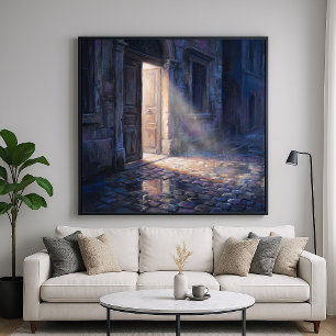 Poster Porte Ouverte - Peinture de Style Impressionniste