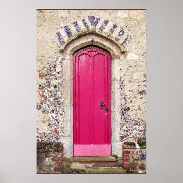 Poster Porte rose ancienne (Devant)