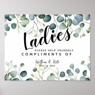 Poster porte toilettes pour dames