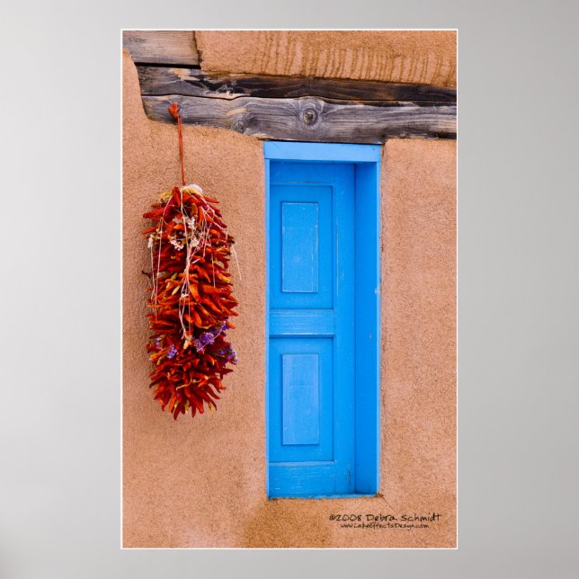 Poster Porte turquoise (Devant)