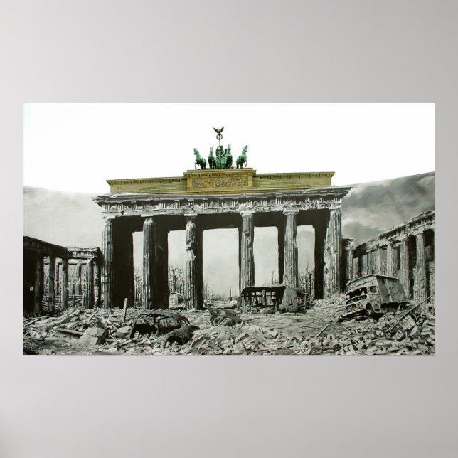 Poster Porte vintage de Branbourg Berlin (Devant)