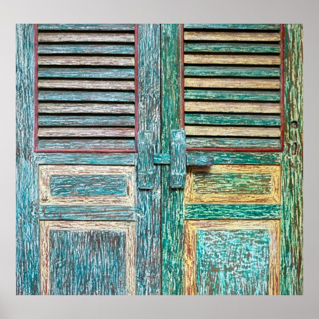 Poster porte vintage en bois (Devant)