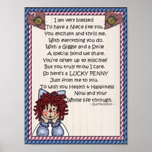 Poster Portefeuille-Nièce-Lucky Penny-Glue Penny sur