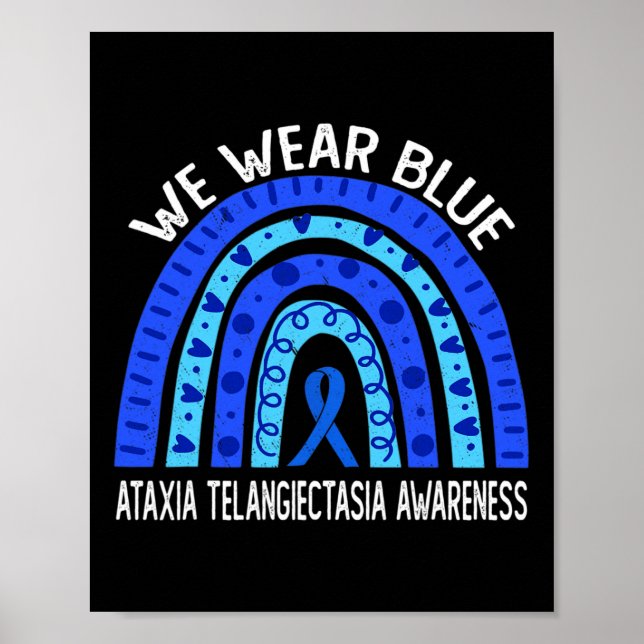Poster Porter bleu arc-en-ciel pour Ataxia Telangiectasia (Devant)
