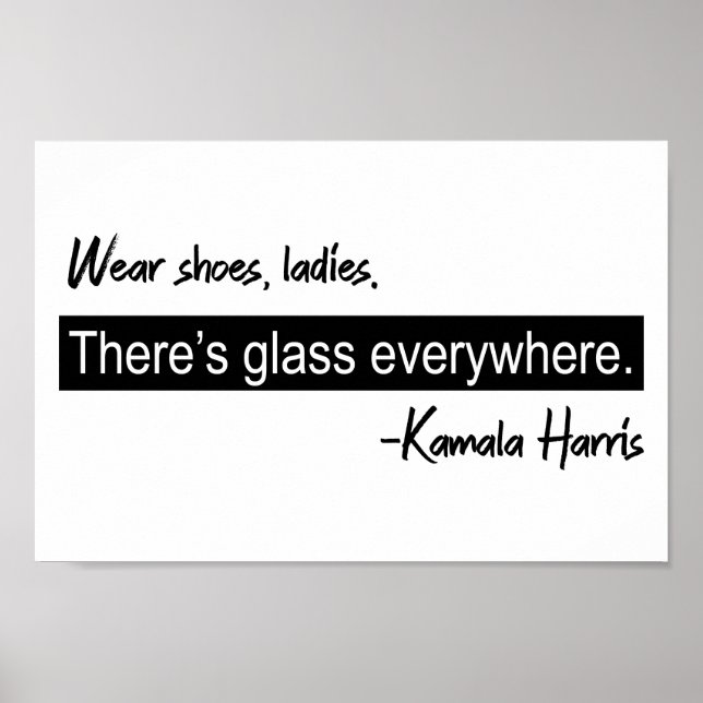 Poster Porter des chaussures dames Il y a du verre Kamala (Devant)