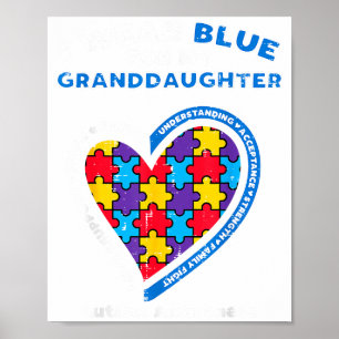 Poster Porter du bleu pour petite-fille Sensibilisation à