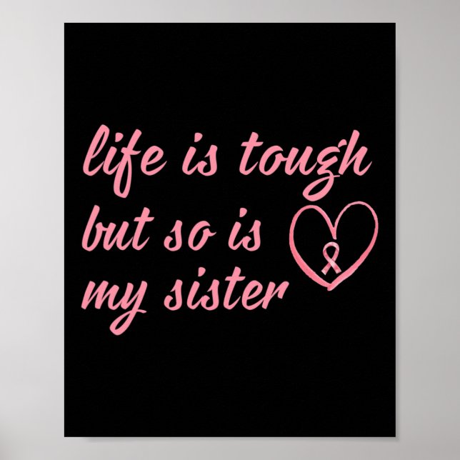 Poster Porter Du Ruban Rose Pour Ma Soeur Cancer Du Sein  (Devant)