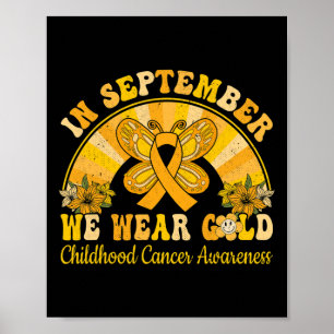 Poster Porter Or Enfance Cancer Sensibilisation Guerrier