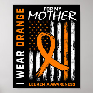 Poster Porter Orange Mère Maman Leucémie Sensibilisation