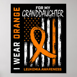 Poster Porter Orange petite-fille Leukemia Sensibilisatio