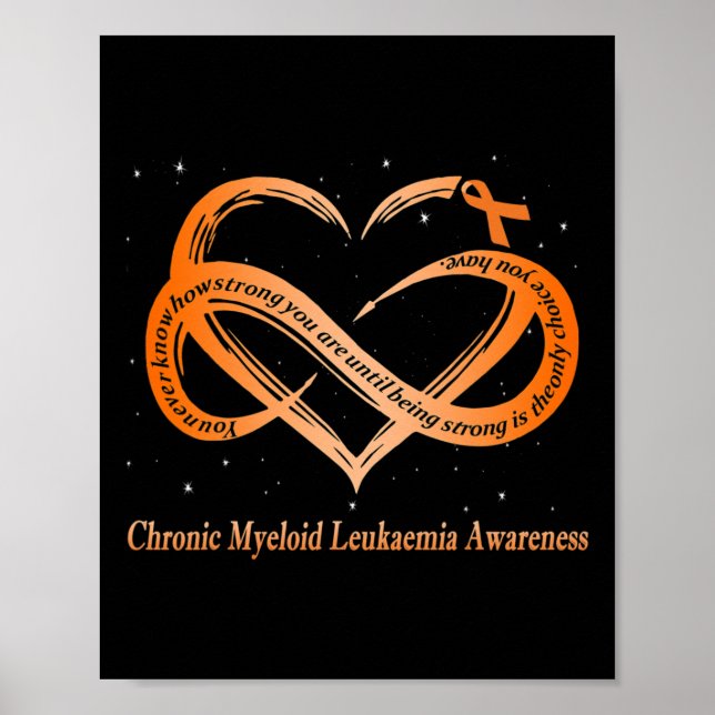 Poster Porter Orange Pour Myéloïde Chronique Leucémie Gue (Devant)