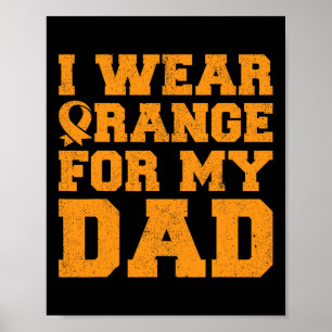 Poster Porter Orange pour papa Leucémie Sensibilisation C