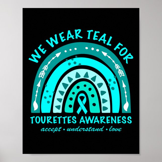 Poster Porter Turquoise Tourette Syndrome Sensibilisation (Devant)