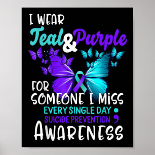 Poster Porter Turquoise Violet Prévention Suicide Sensibi