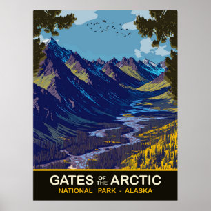 Poster Portes de l'Arctique, Alaska, Voyage