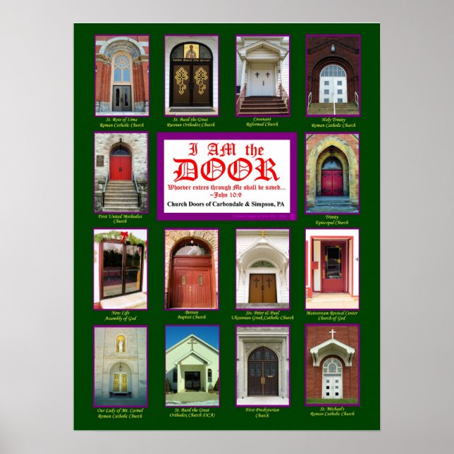 Poster Portes de l'église de Carbondale & Simpson, PA (20 (Devant)