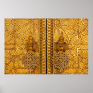 Poster Portes en filigrane complexes du palais de Fez