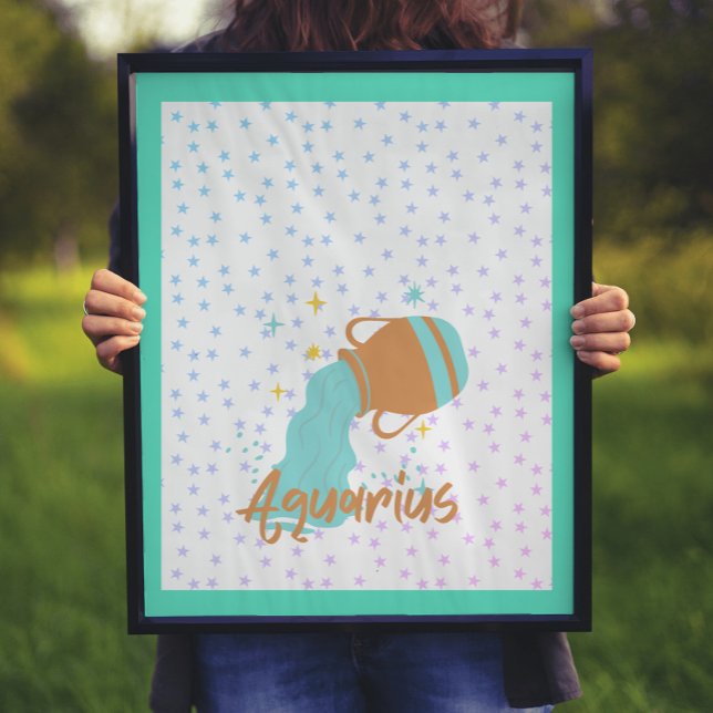 Poster Porteur d'eau Aquarius moderne Zodiac (Créateur téléchargé)