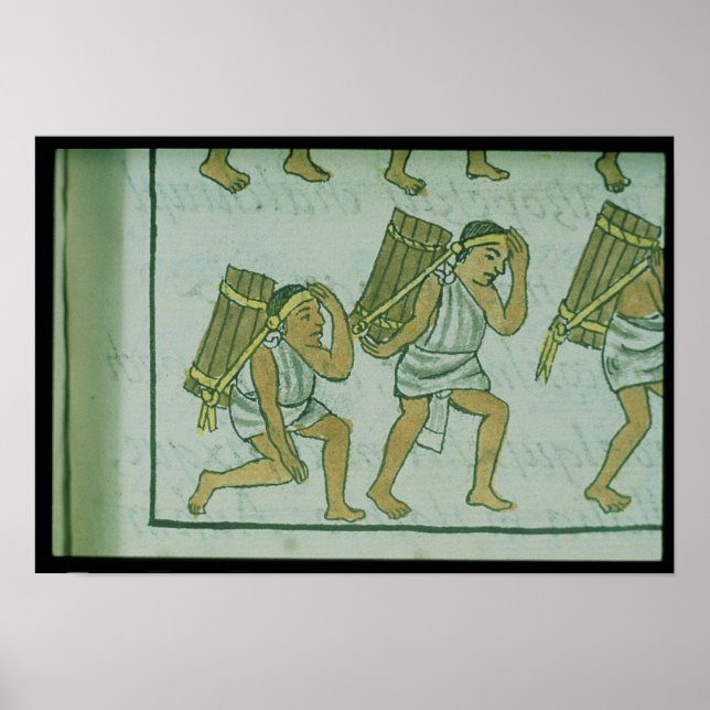 Poster Porteurs aztèques, du 'Codex florentin' (Devant)