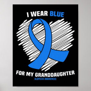 Poster Portez le bleu pour ma petite-fille Alopecia Sensi