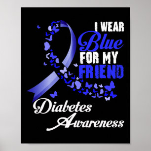 Poster Portez le bleu pour mon ami T1d Sensibilisation au