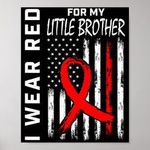 Poster Portez le petit frère du ruban rouge conscient de