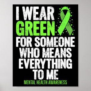 Poster Portez Le Ruban Vert Combattre La Stigma Santé Men