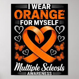 Poster Portez orange guerrier de la sclérose en plaques m