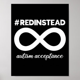 Poster Portez Plutôt Le Rouge - Acceptation De L'Autisme