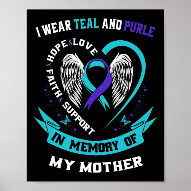 Poster Portez Turquoise Et Violet Pour Ma Mère Suicide Aw (Devant)
