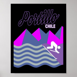 Poster Portillo Chili Amérique du Sud Station de ski Snow