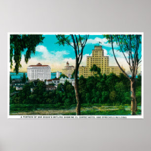Poster Portion de la Skyline de San Diego montrant El Cor