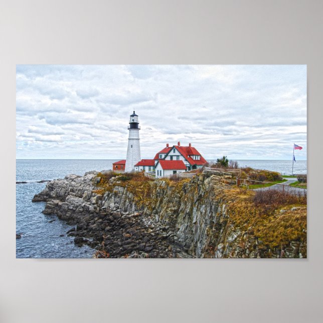 Poster Portland Head Light, Maine (Devant)