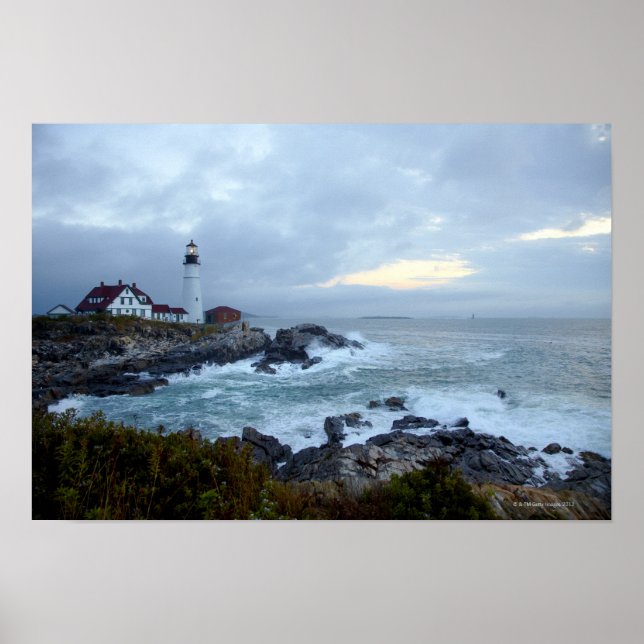Poster Portland Head Lighthouse au lever du soleil (Devant)
