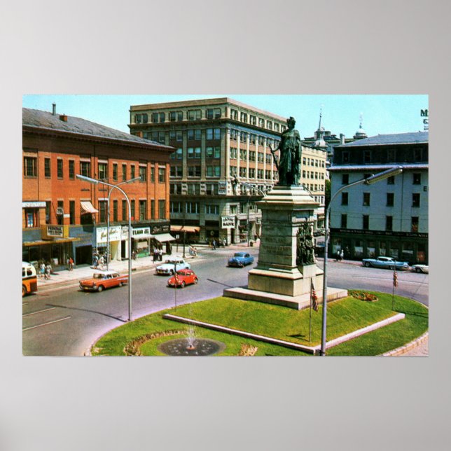 Poster Portland, Maine Monument Carré vers 1960 (Devant)