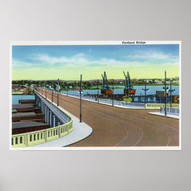 Poster Portland, MaineVue du pont Portland (Devant)