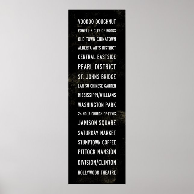 Poster Portland Oregon Art typographique (Devant)