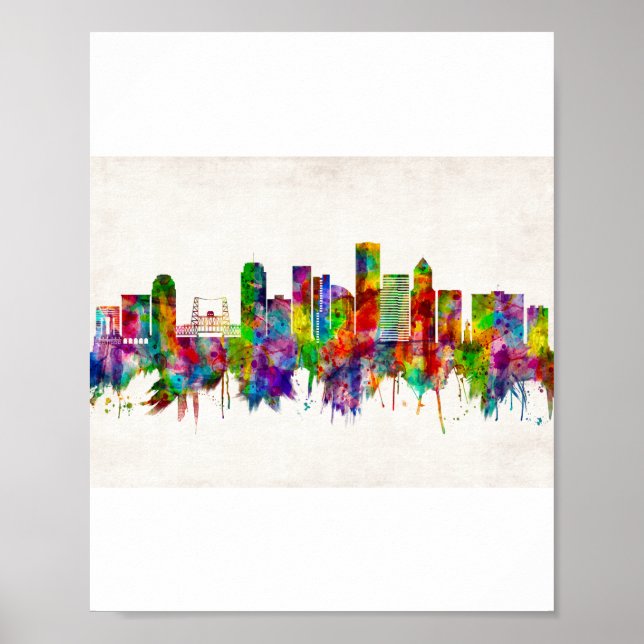 Poster Portland Oregon Skyline (Devant)