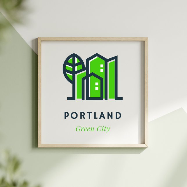 Poster Portland Oregon US Durable Green City (Créateur téléchargé)