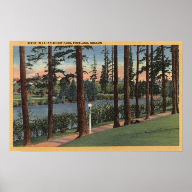 Poster Portland, ORScene dans Laurelhurst Park (Devant)